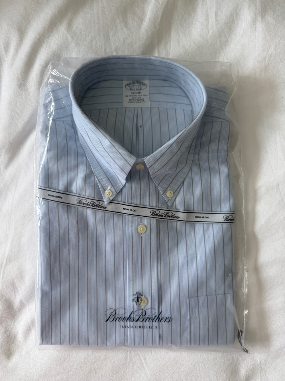 New Brooks Brothers Regent Non-Iron Shirt 100% Cotton 16.5 - 35